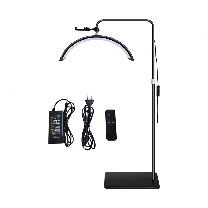 Lámpara led de pie con forma de media luna