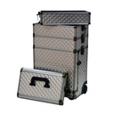 Maleta Tatuaje con cajones plateada