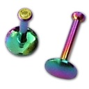 Labret madonna anodizado Rainbow con piedra de color