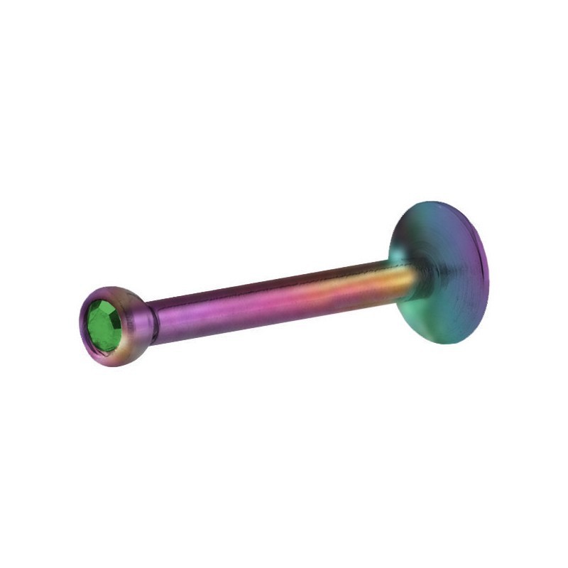 Labret madonna anodizado Rainbow con piedra de color