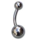 Navel básico de acero con bolas