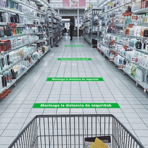 [VIN01-VD] Vinilo de Suelo -Distancia de Seguridad color Verde