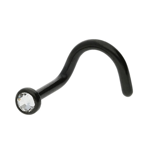[TNOS003-2BC] Nostril Titanio black line con piedra bola 2 mm