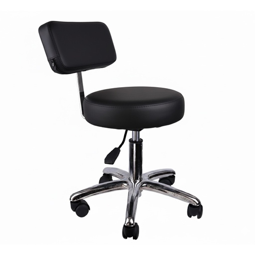 [ES326] SILLA ERGONÓMICA NEGRA CON RESPALDO Y RUEDAS