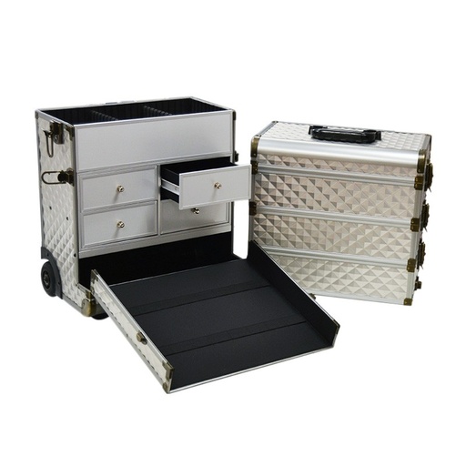 [MLT010] Tattoo suitcase with silver drawers